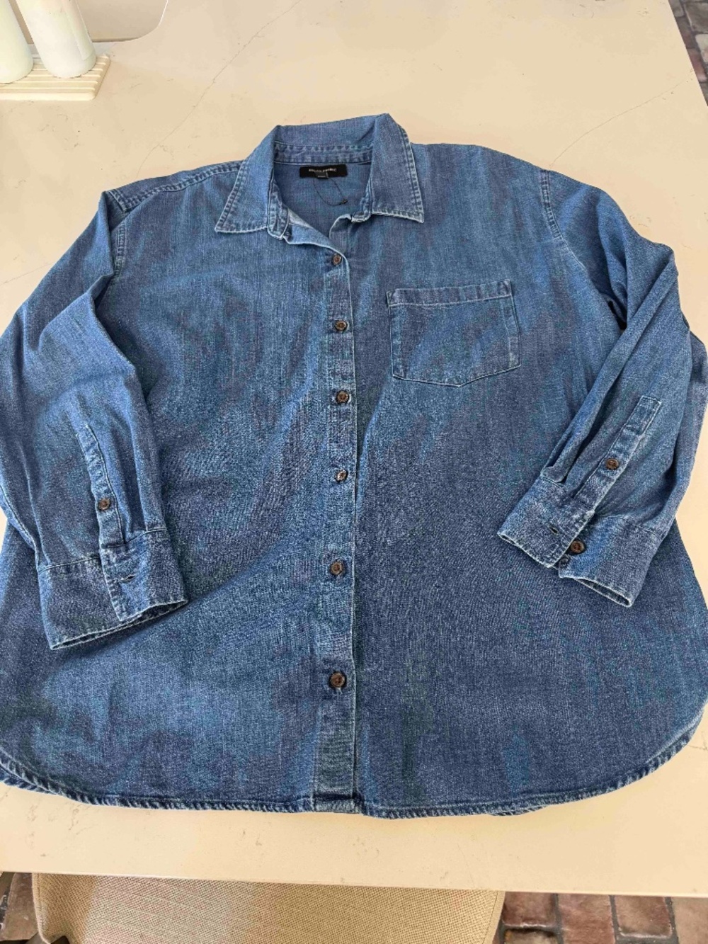Banana Republic “the perfect Denim” Medium Blue Shirt Sz XL